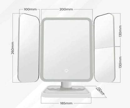 Sanoosh® Touch LED 3 Kanatlı Makyaj Aynası